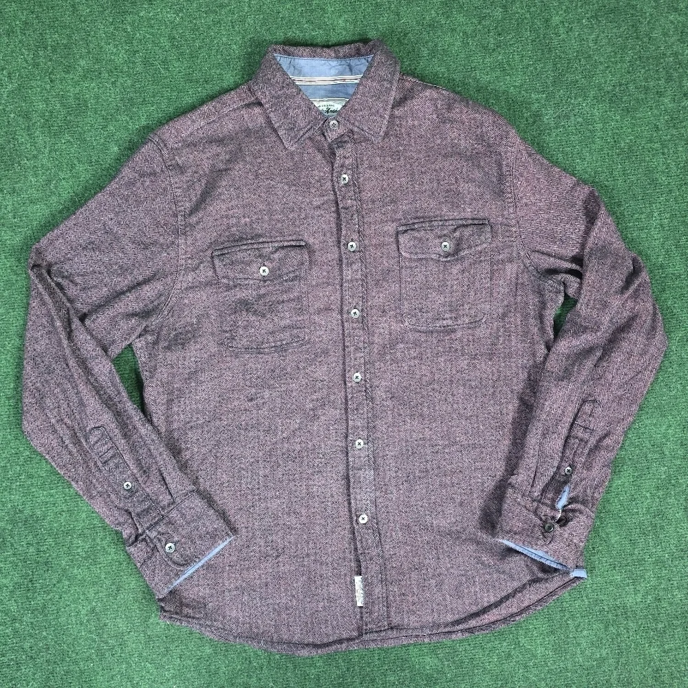 Flag & Anthem | 98% Cotton Micro Herringbone Button Down Casual Mens Shirt - Picture 14 of 15